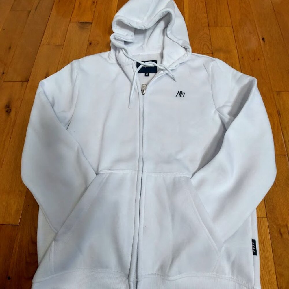 Aeropostale A87‎ White Full Zip Hoodie Men's M Aeropostale Shirt Aeropostale New